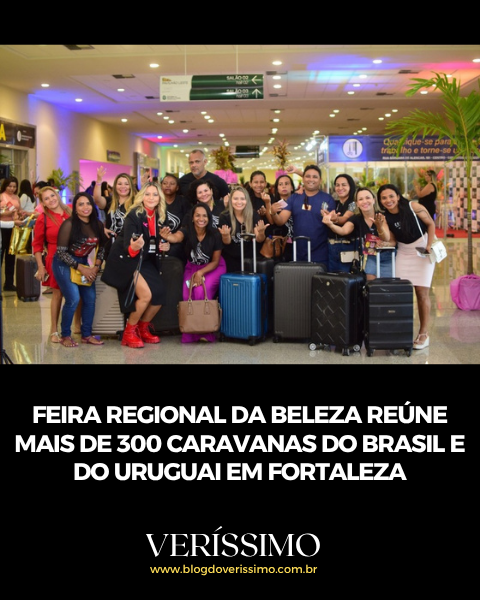 Arte do Blog do Veríssimo com a foto de uma caravana e a manchete da Feira Regional da Beleza.